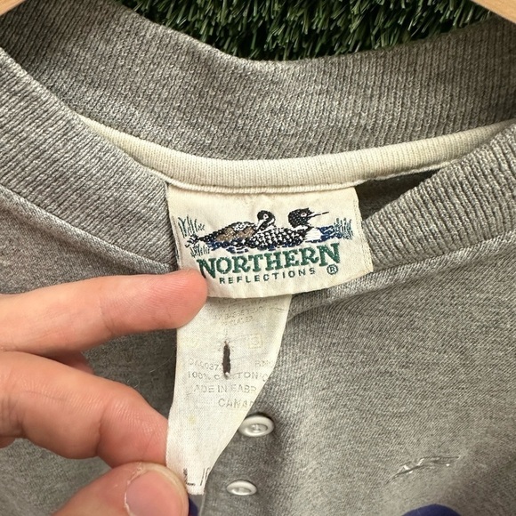 Vintage Northern Reflections Henley Long Sleeve T-shirt Large - Picture 3 of 4